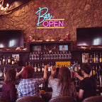 BAR OPEN – Vågräta linjer – LED-ljusskylt (5 V USB)