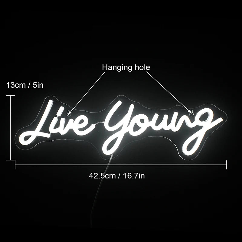 Live Young 5V USB LED Ljusskylt - Budgetvänlig