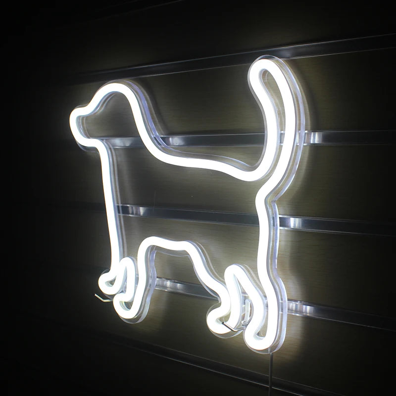 Liten hund – LED-neonskylt (5 V USB)