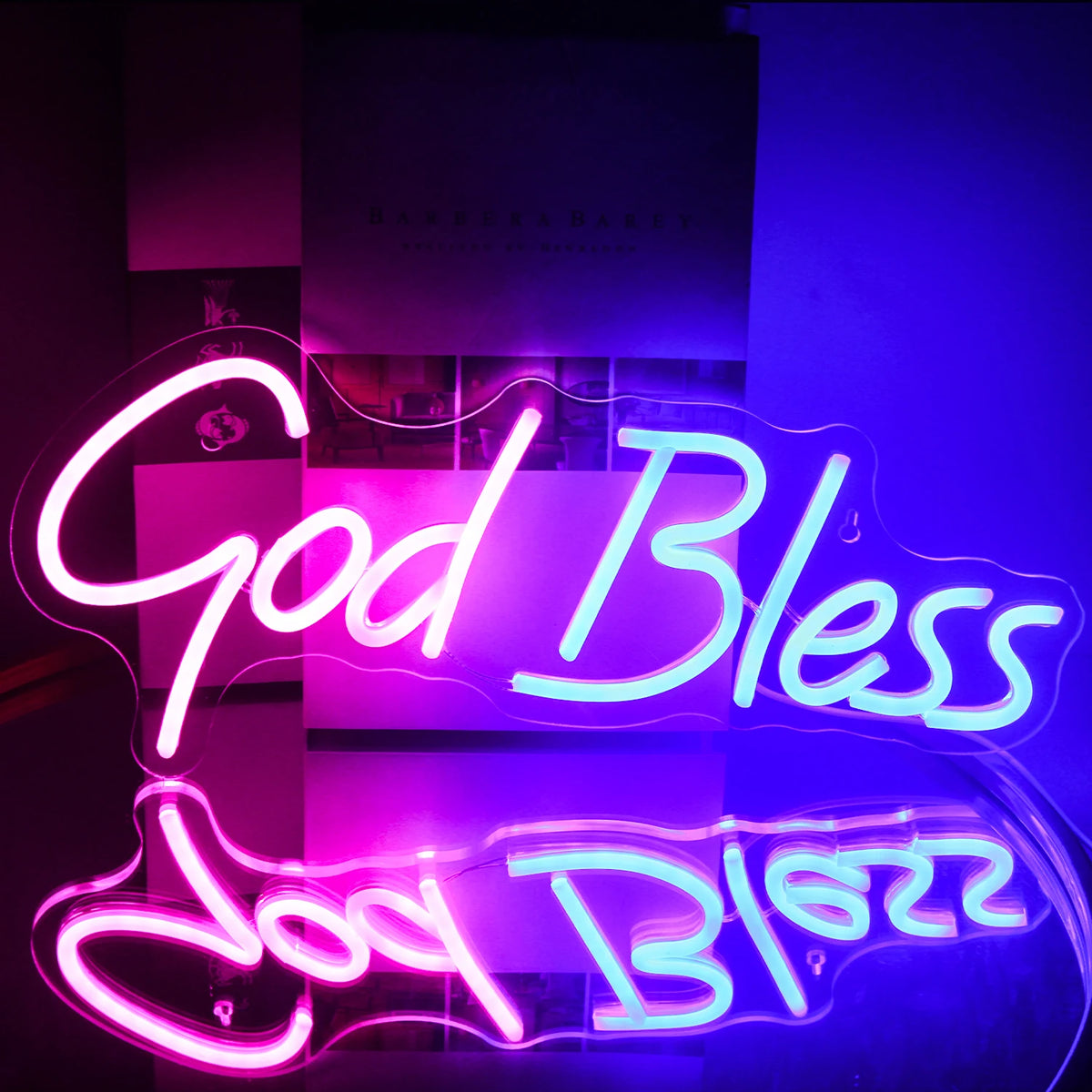 God Bless – LED-neonskylt (5 V USB)