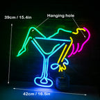 Woman Cocktail Glass 5V USB LED Neon Sign - Budget Friendly