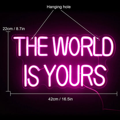 Theartneon The World Is Yours 5V Mini USB LED Neonskylt - Budgetvänlig