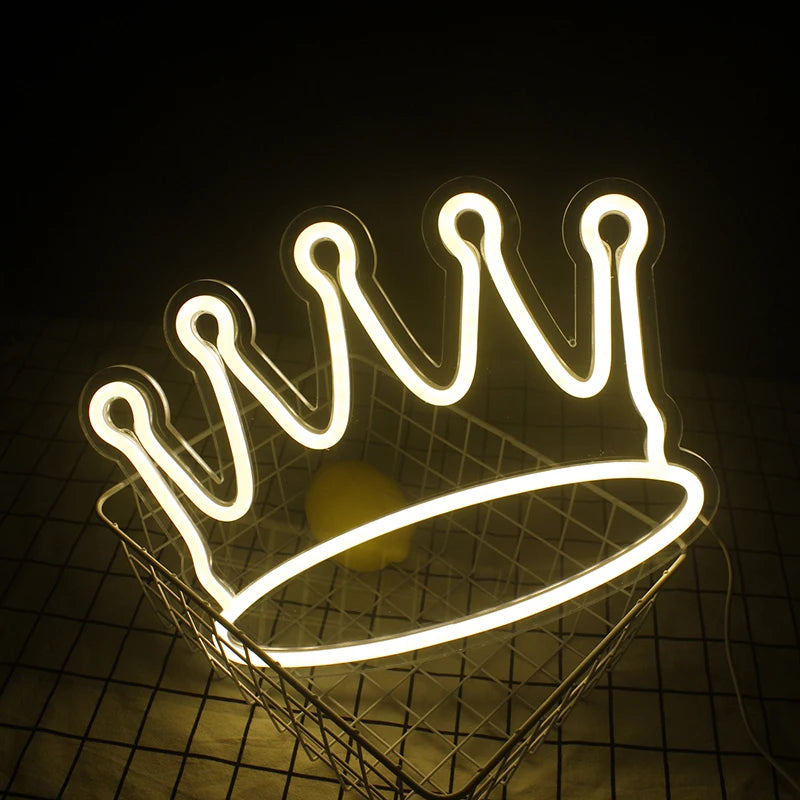 Krona – LED-neonskylt (5 V USB)