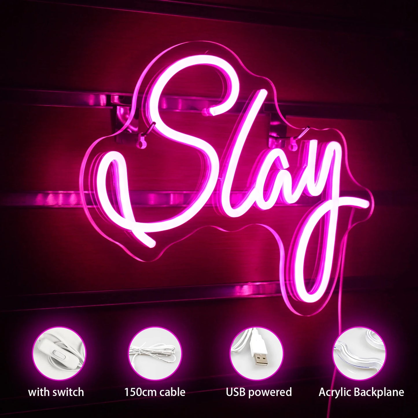 Slay 5V USB LED Ljusskylt - Budgetvänlig