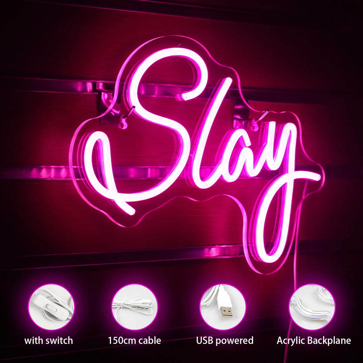 Slay – LED-ljusskylt (5 V USB)