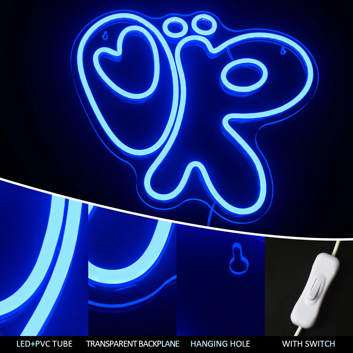 Snigel – LED-neonskylt (5 V USB)