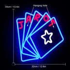 TAROT – Kort och stjärna – LED-neonskylt (5 V USB)
