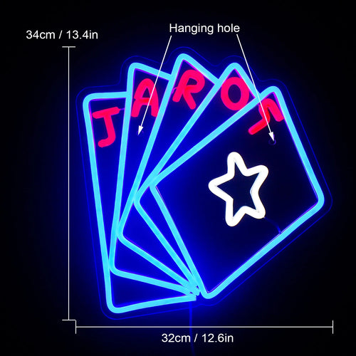 TAROT – Kort och stjärna – LED-neonskylt (5 V USB)