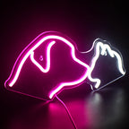 Hund och katt – LED-neonskylt (5 V USB)