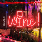 Wine – Vinglas som ersätter i – LED-ljusskylt (5 V USB)