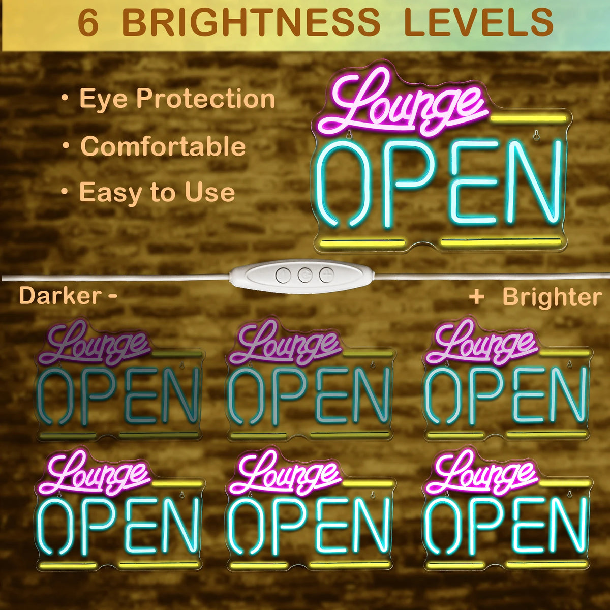Lounge Open – LED-ljusskylt (5 V USB)
