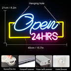 24HRS Öppet 5V USB Neonskylt - Prisvärd