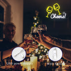 Cheers! – Skålande vinglas – LED-neonskylt (5 V USB)