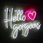 Hello Gorgeous – Hjärta – LED-ljusskylt (5 V USB)