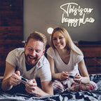 This is our happy place – LED-neonskylt (5 V USB)
