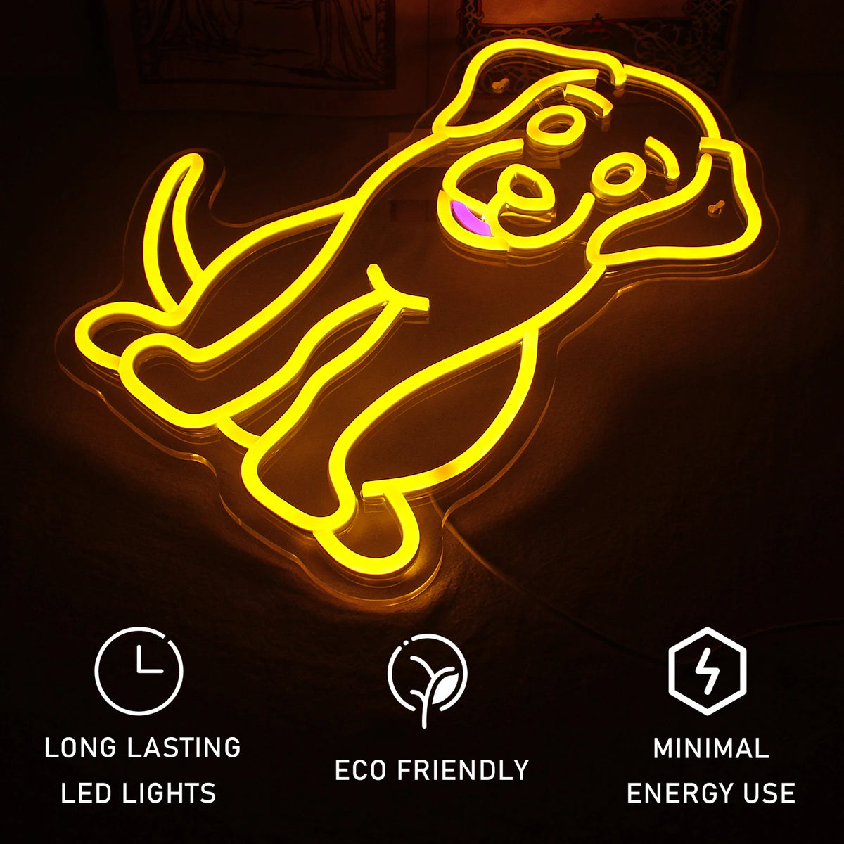 Hund – LED-ljusskylt (5 V USB)