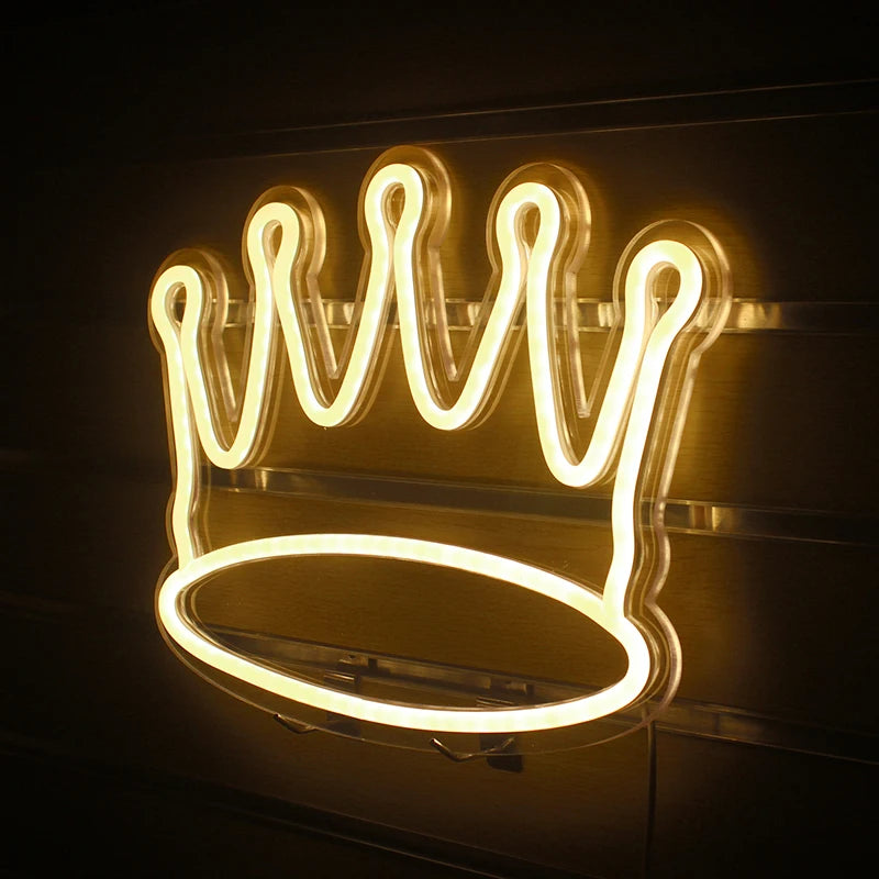 Krona – LED-neonskylt (5 V USB)