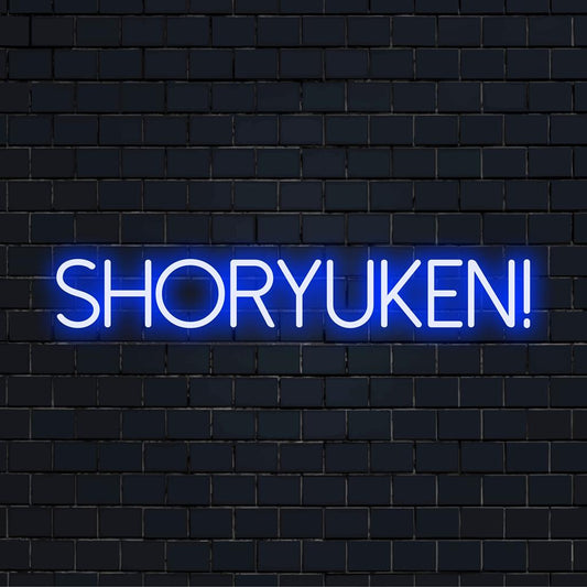 Livlig Shoryuken! LED neonskylt, perfekt för spelare. Lägger till en personlig popkulturkänsla till din inredning. Neon spelkonst.