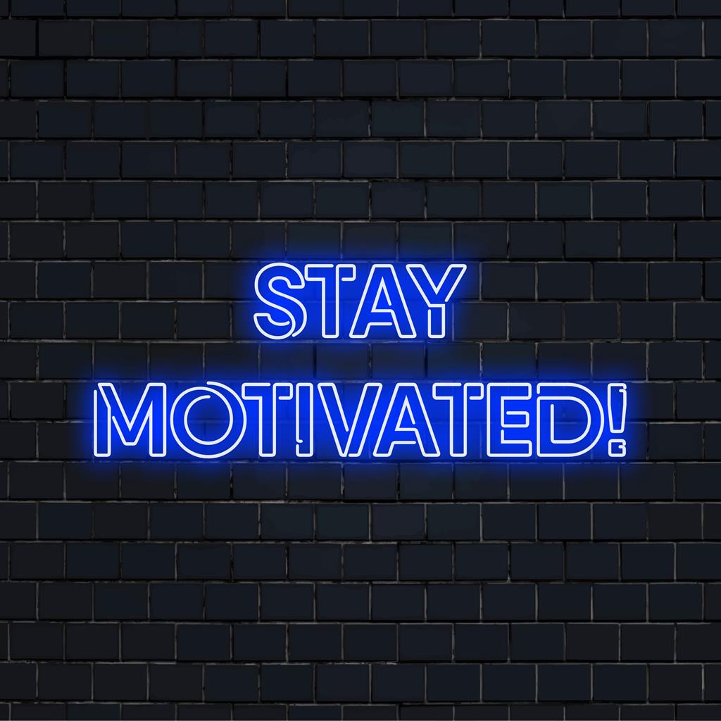  Håll dig motiverad! handgjord LED-neonskyltdesign, levande neontextkonst för chic neonljusdekor, perfekt som en anpassad neonskylt.