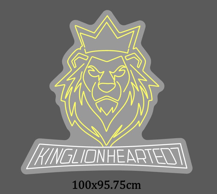 Illustrative 100 × 43 cm medium logo neon mockup
