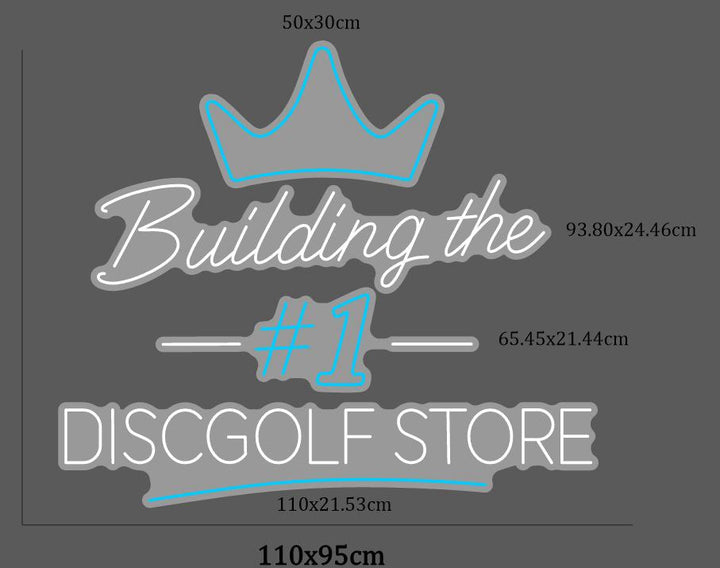 Illustrative 100 × 33 cm two-colour logo neon mockup
