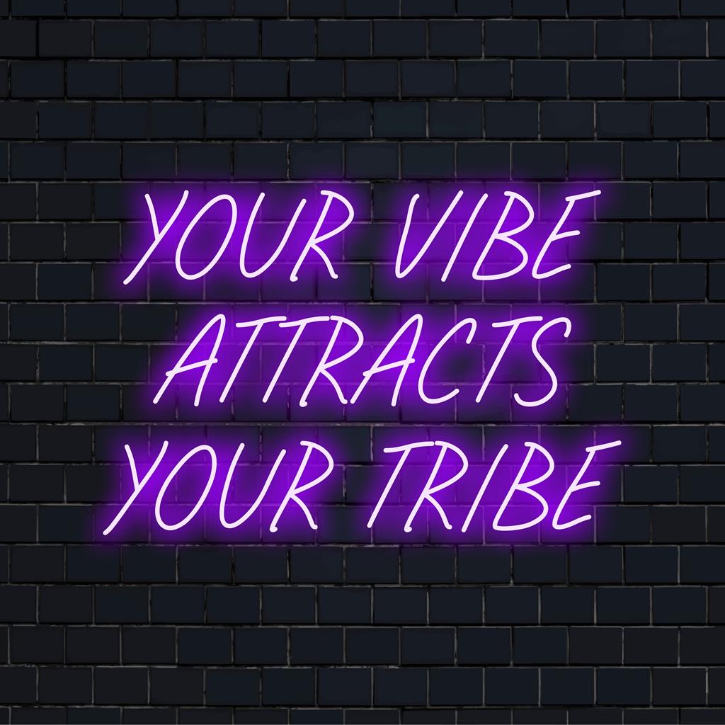 Vibrant Your Vibe lockar din stam anpassade LED-neonskyltar. Perfekt uttalande för alla utrymmen, neonljusdekor.