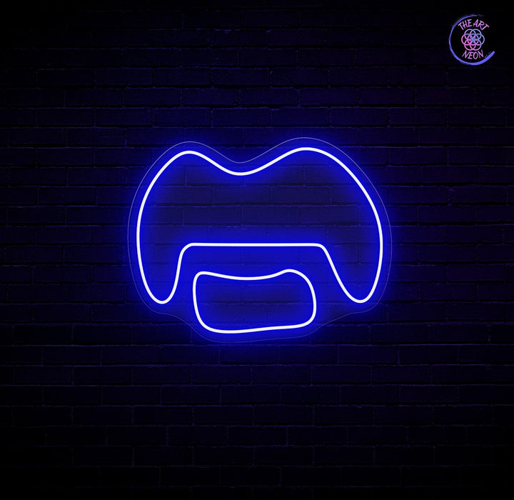 Illustrative compact 40 × 30 cm LED neon symbol mockup