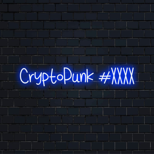 Cryptopunk Xxxx Neon Light with neon text light on dark brick background