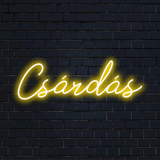 Cs Rd S Neon Sign, soft neon glow on dark brick background