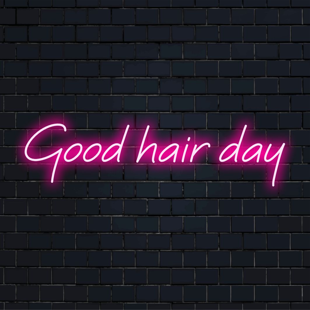 Art Neon-märkets anpassade LED-skylt med Good Hair Day i snygg neonbokstäver; neon väggkonst, LED neonskylt.