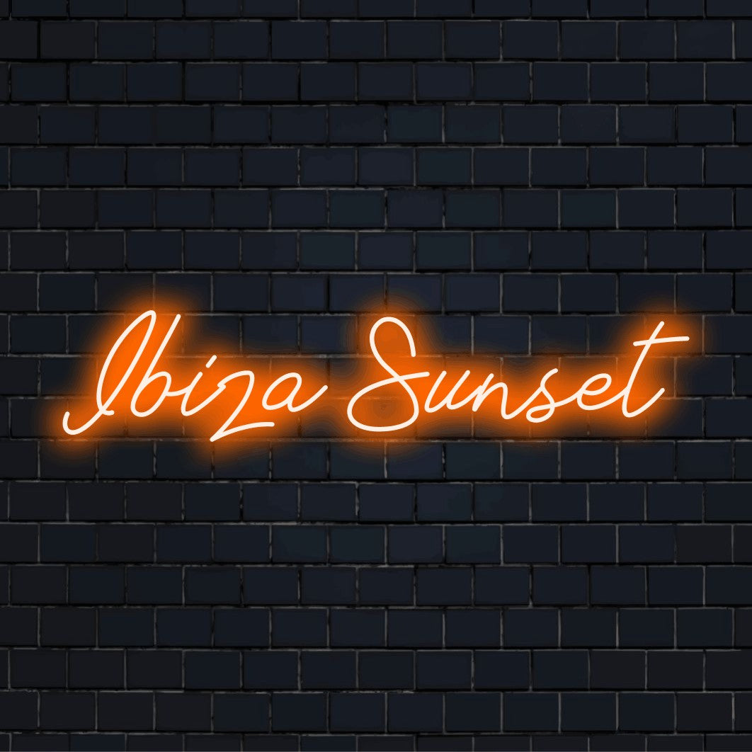 Irish Whiskey LED Neon Sign, glowing lettering on dark brick background