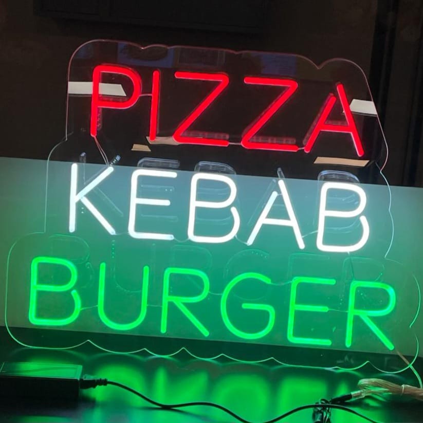 Pizza Kebab Burger Neonskylt - The Art Neon