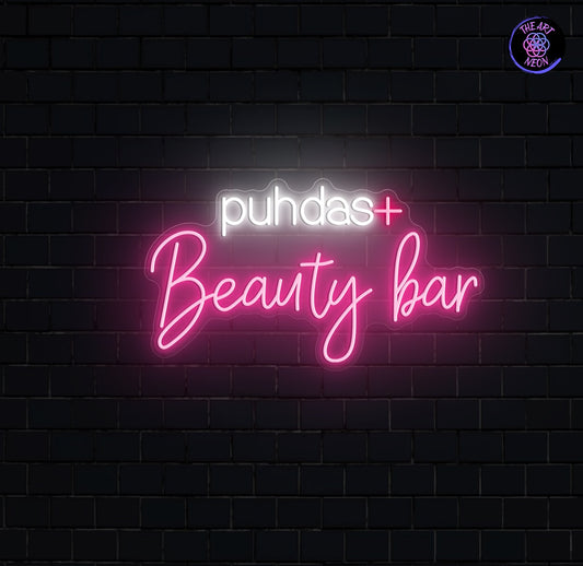Puhdas+ Beauty Bar – räätälöity LED-neonkyltti