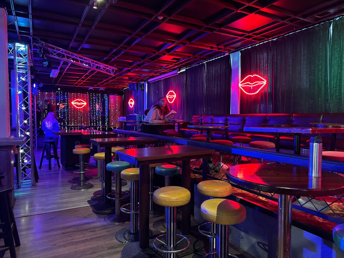 Solar Films custom LED neon signs in a film production venue