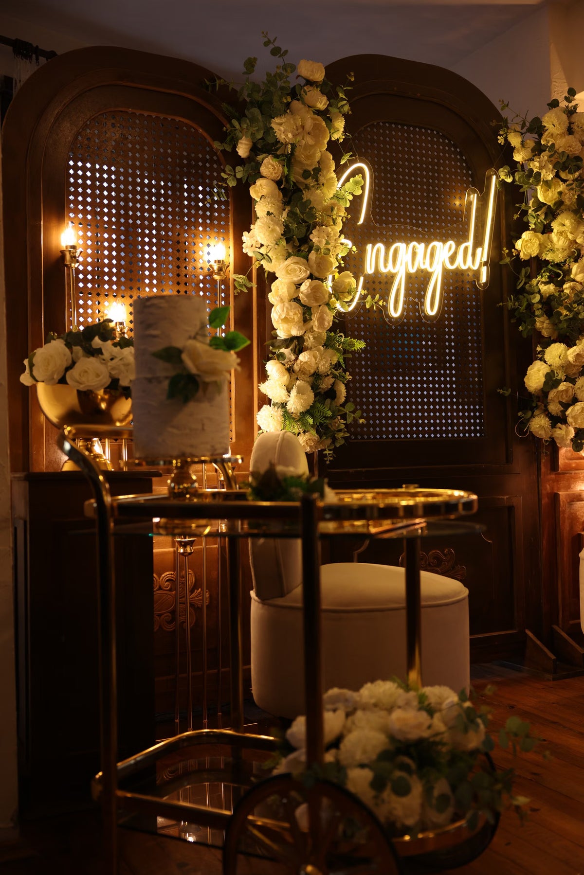 Warm script LED neon sign styled as elegant celebration décor